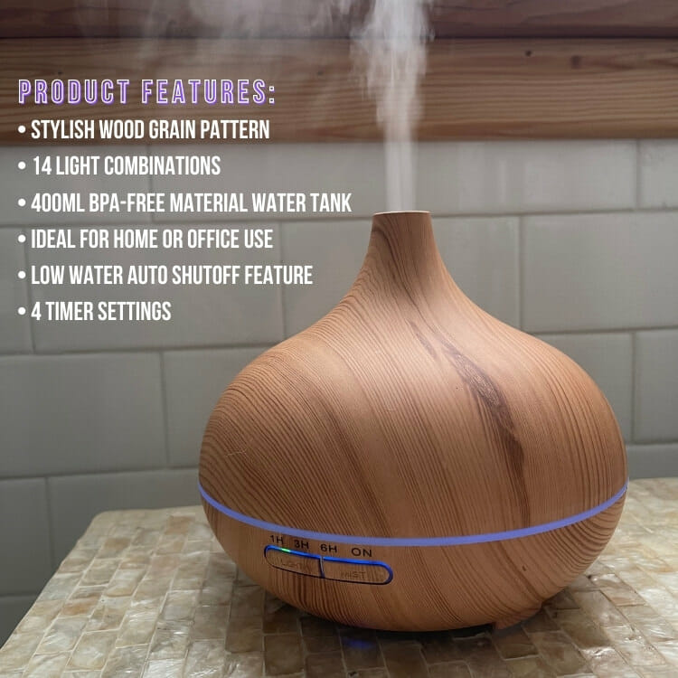 The Gift of Scent Wood Grain Teardrop Ultrasonic Diffuser