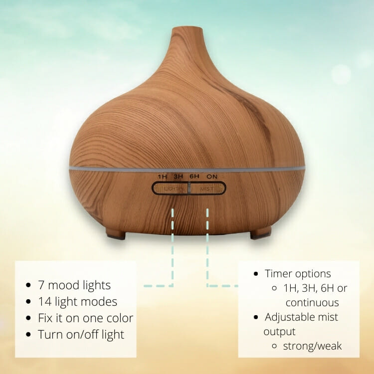 The Gift of Scent Wood Grain Teardrop Ultrasonic Diffuser